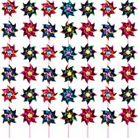 Los mejores  - Hestya Molinillos de Arco Iris de Plástico- Molinillo de Fiesta Juego de Molinillos de Viento de Césped de DIY para…